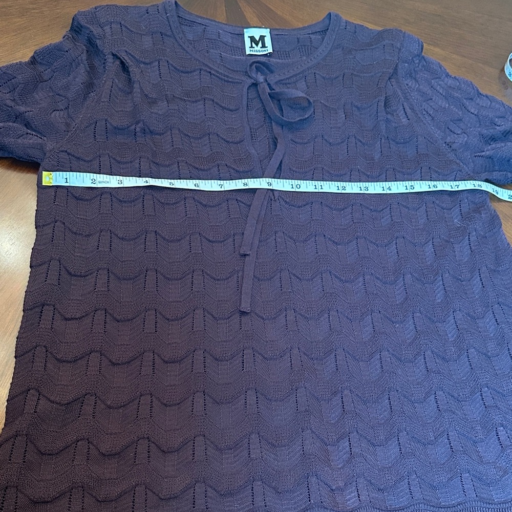 Missoni Brown Signature Knit Sweater – Italian Luxury Zigzag Pattern, Size - Picture 5 of 13